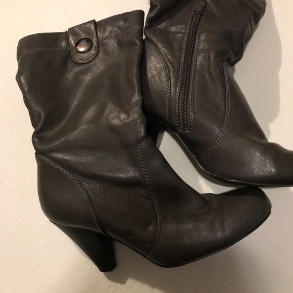 Shoes Gray Heeled Boots Poshmark